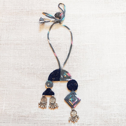 Shades of Blue Ikat Necklace