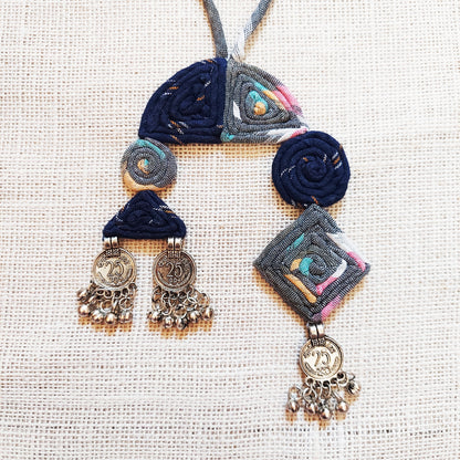 Shades of Blue Ikat Necklace