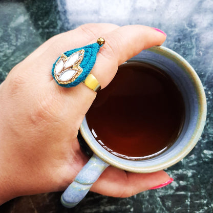 Teal Mirror Ring