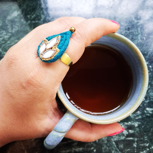 Teal Mirror Ring