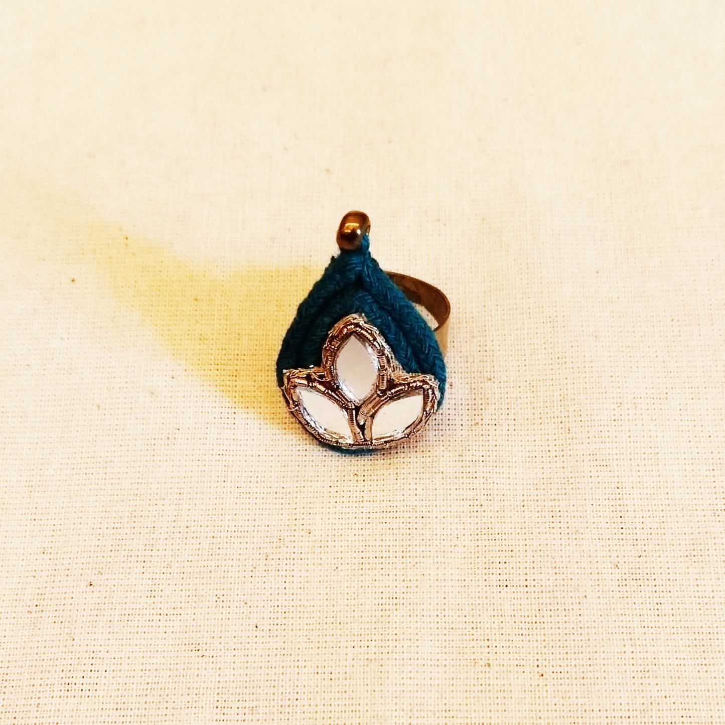 Teal Mirror Ring
