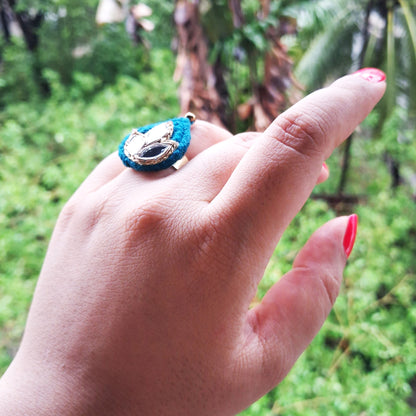 Teal Mirror Ring