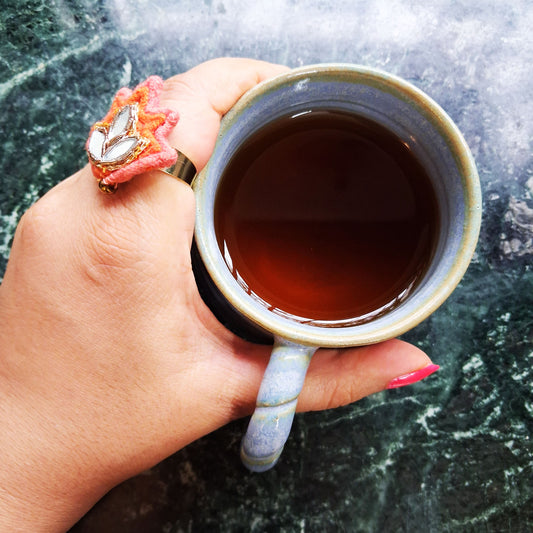 Orange Lotus Ring