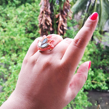 Orange Lotus Ring