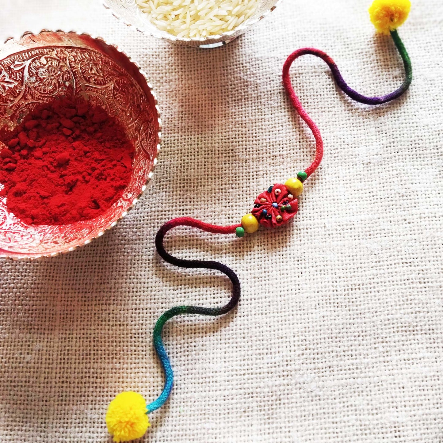 Orange Flower Rakhi
