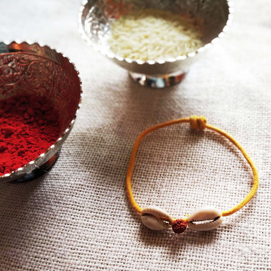 Yellow Shell Rakhi band