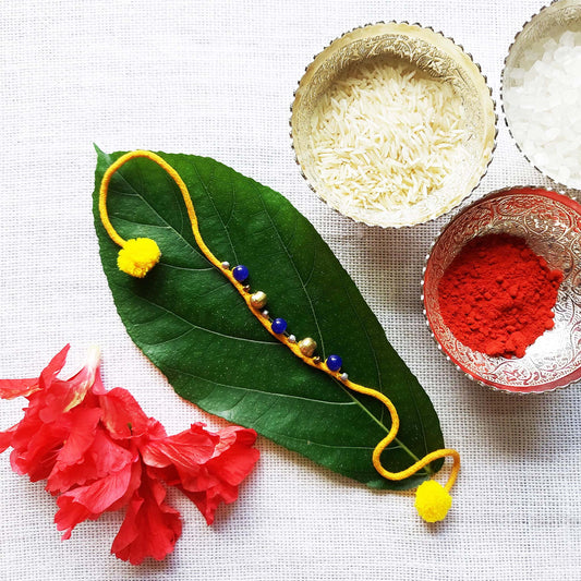 Beaded Yellow Rakhi