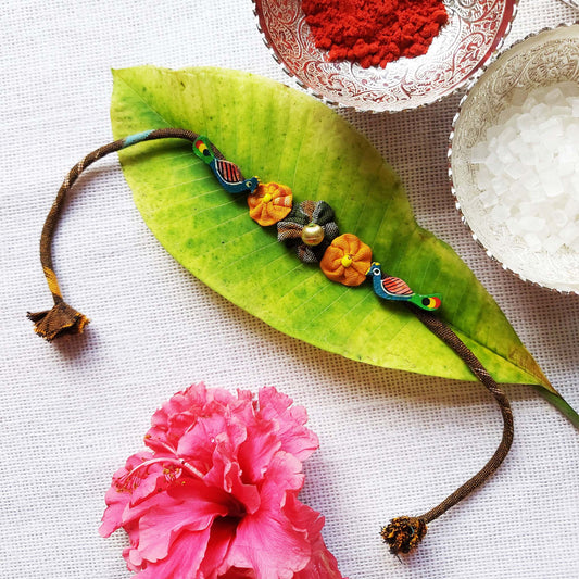 Earthy Peacock Rakhi