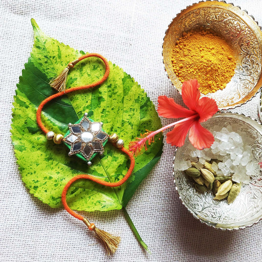 Orange Sitara Rakhi