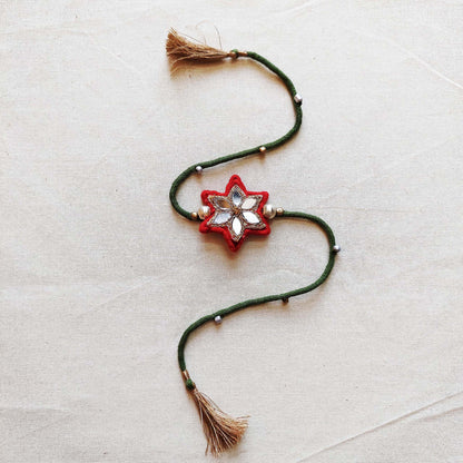 Red Mirrorwork Rakhi