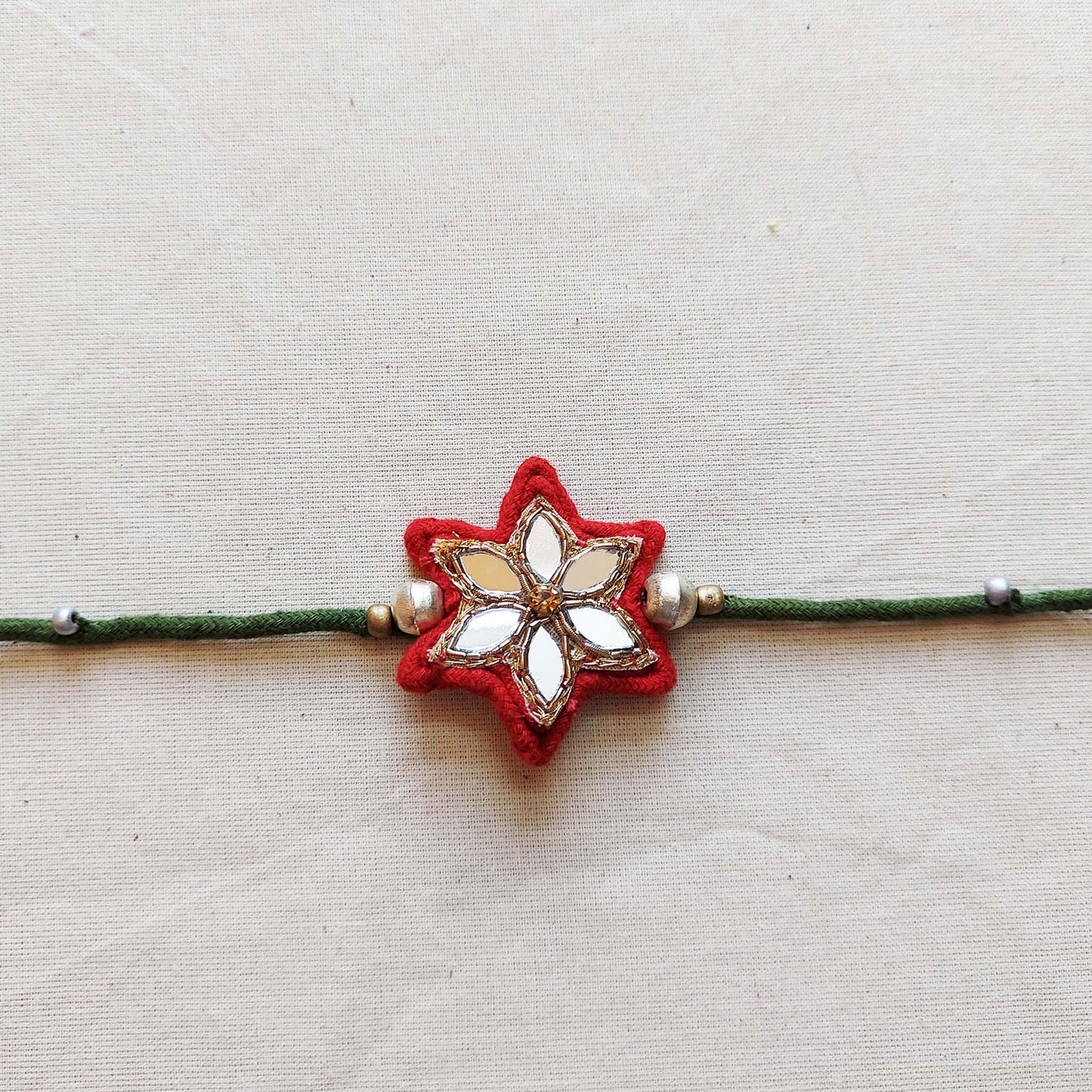 Red Mirrorwork Rakhi