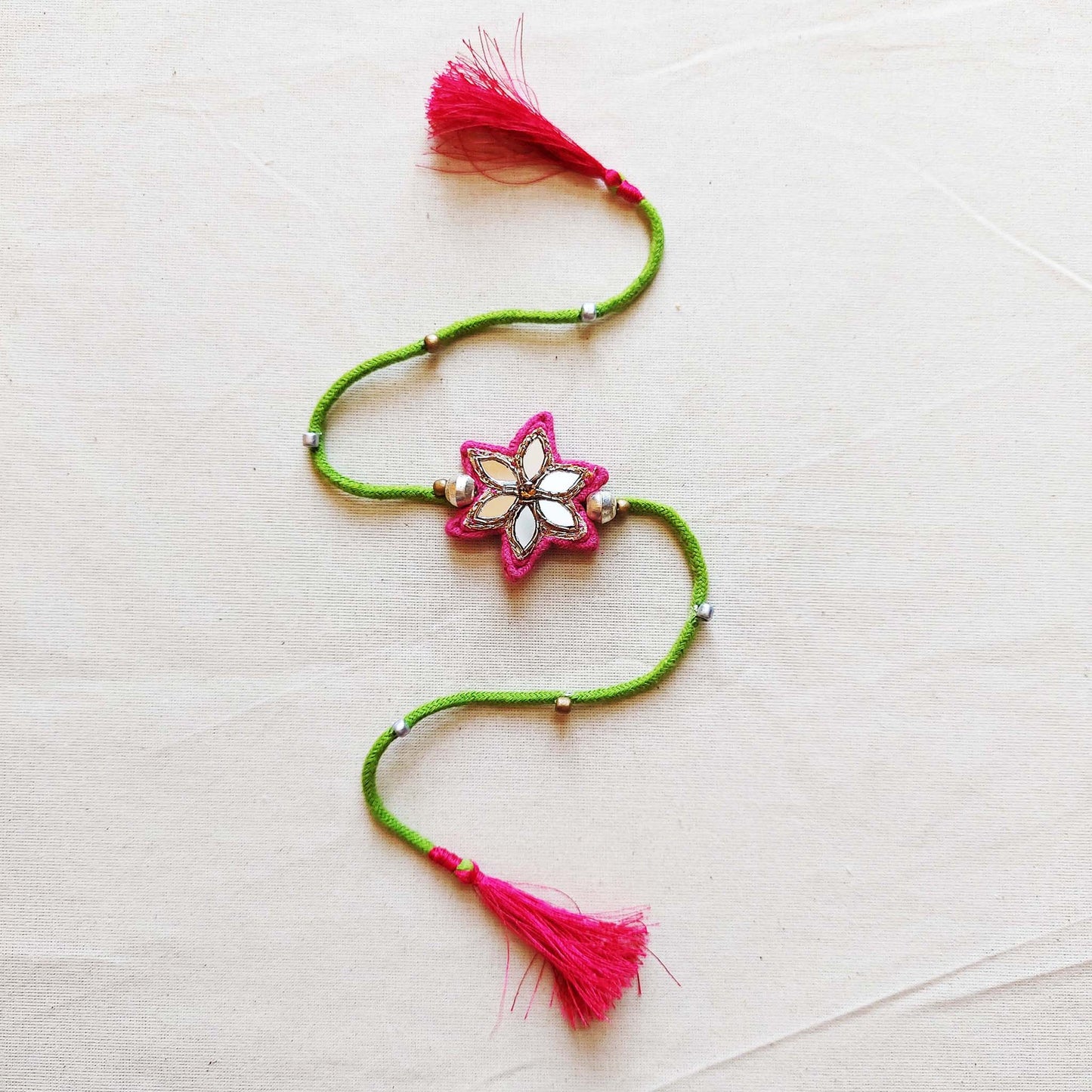 Pink Mirrorwork Rakhi