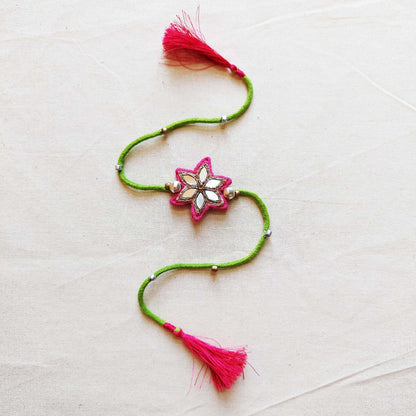 Pink Mirrorwork Rakhi
