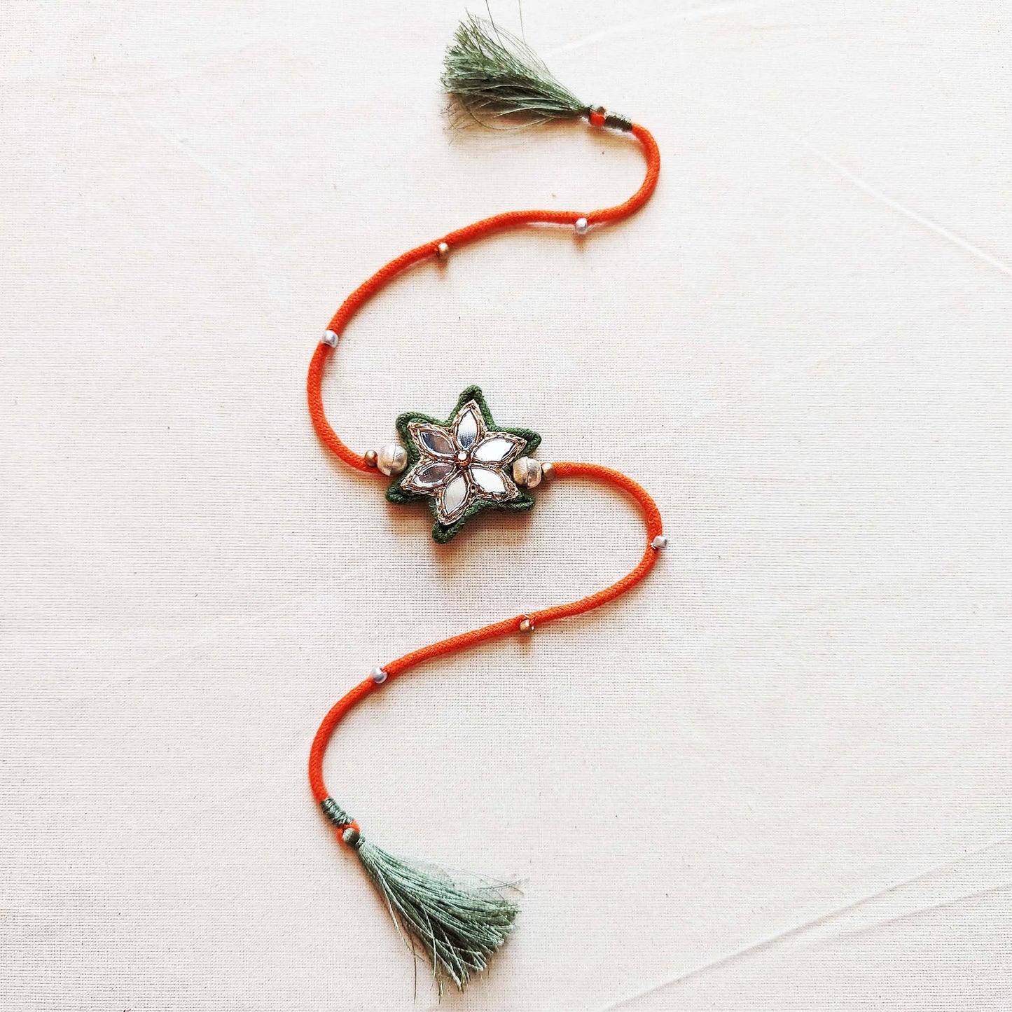 Green Mirrorwork Rakhi