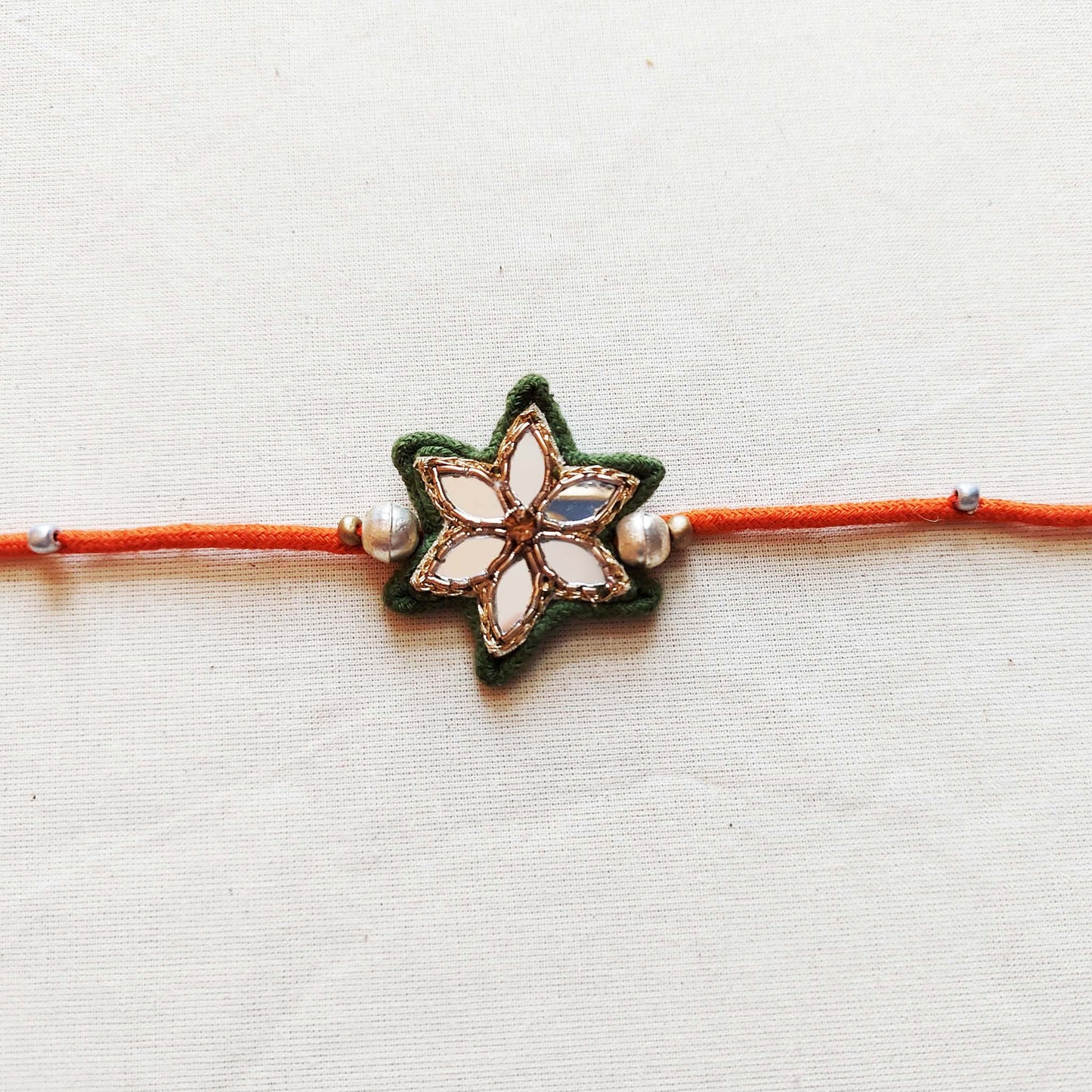 Green Mirrorwork Rakhi