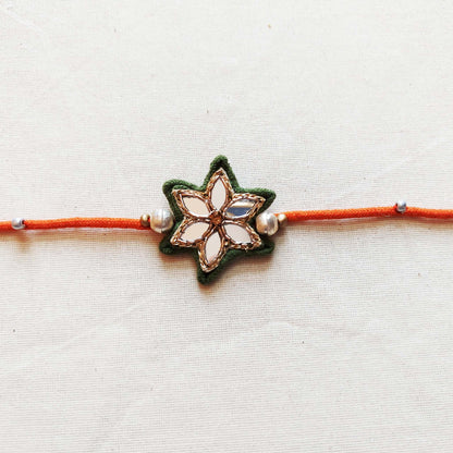 Green Mirrorwork Rakhi
