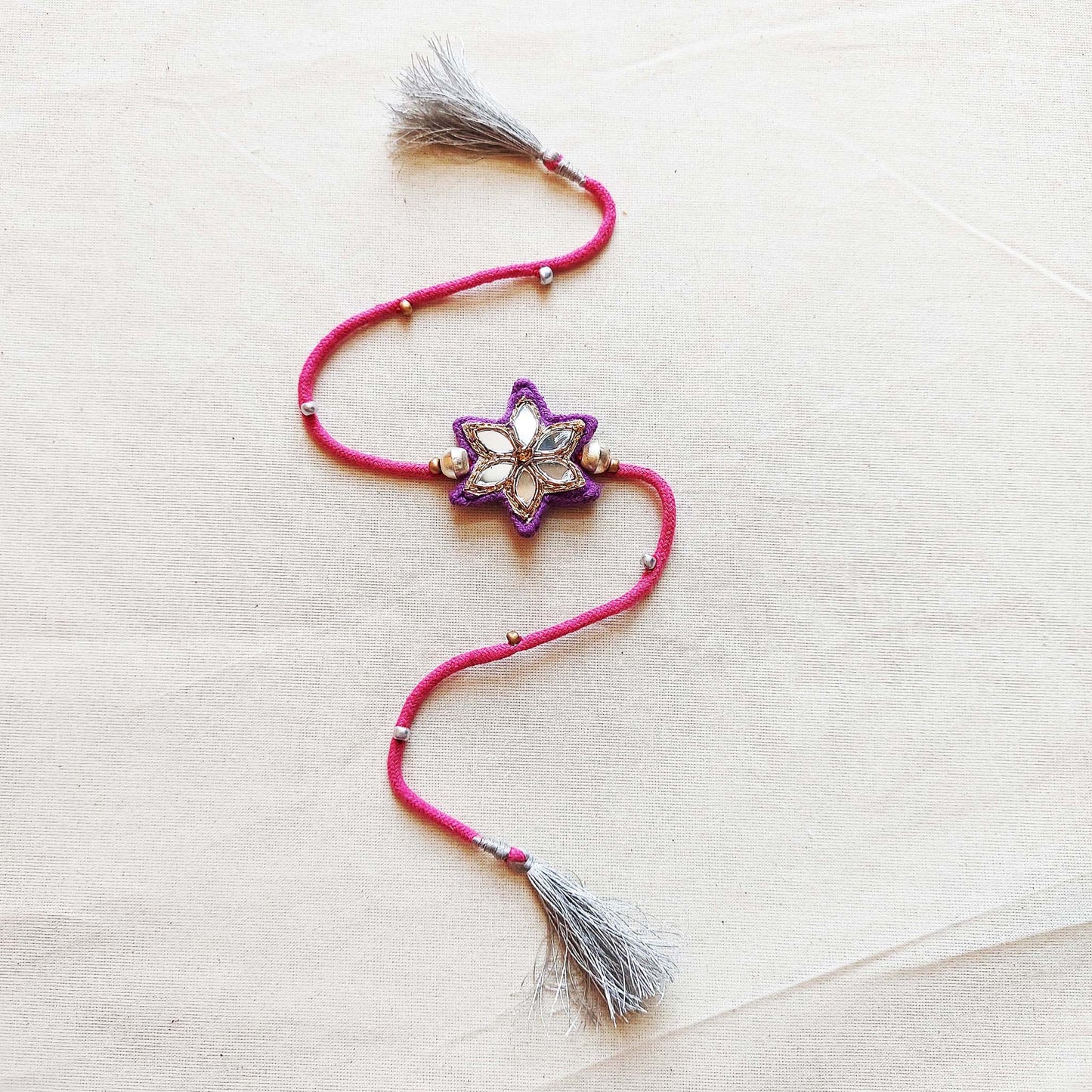 Purple Mirrorwork Rakhi