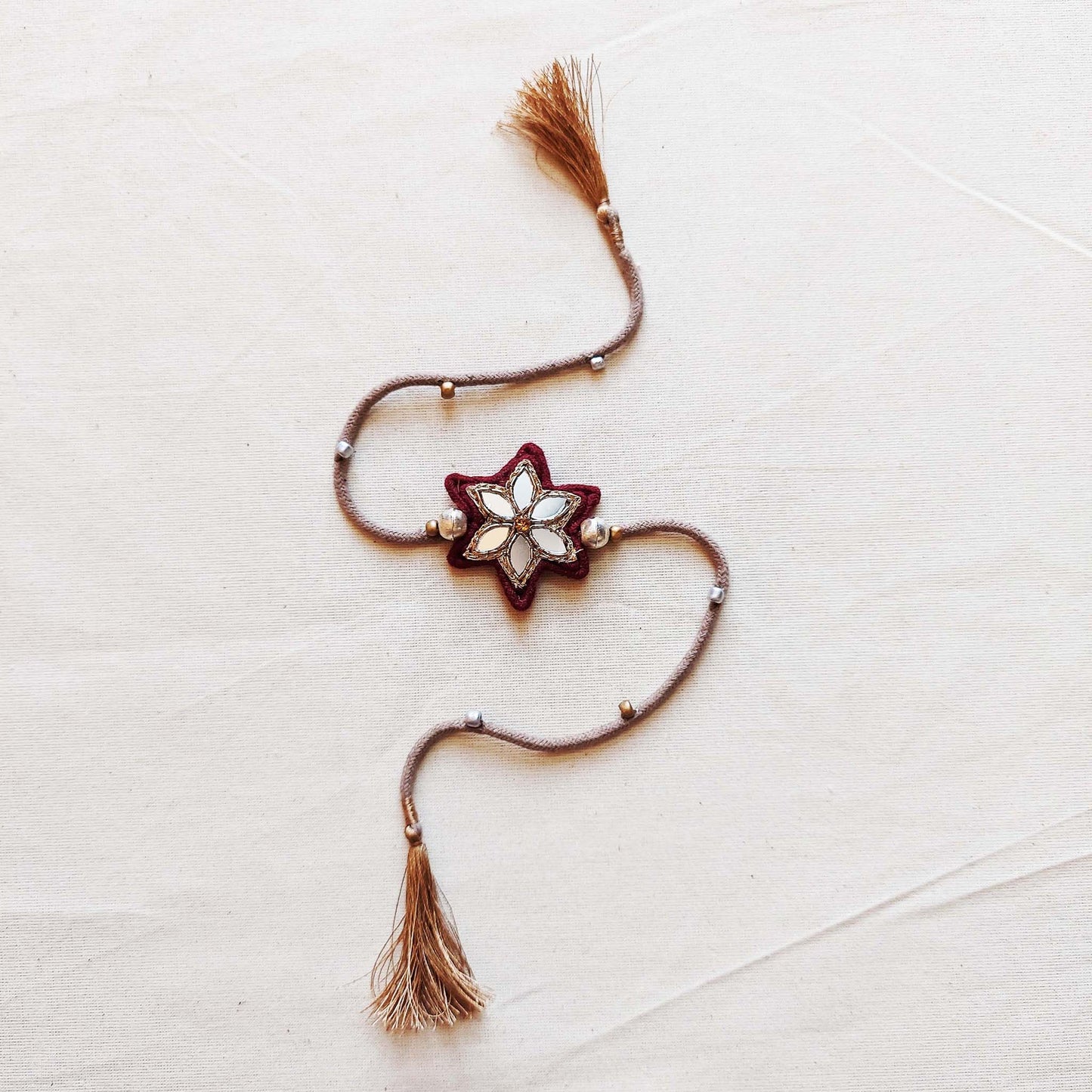 Brown Mirrorwork Rakhi