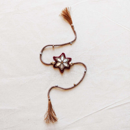 Brown Mirrorwork Rakhi