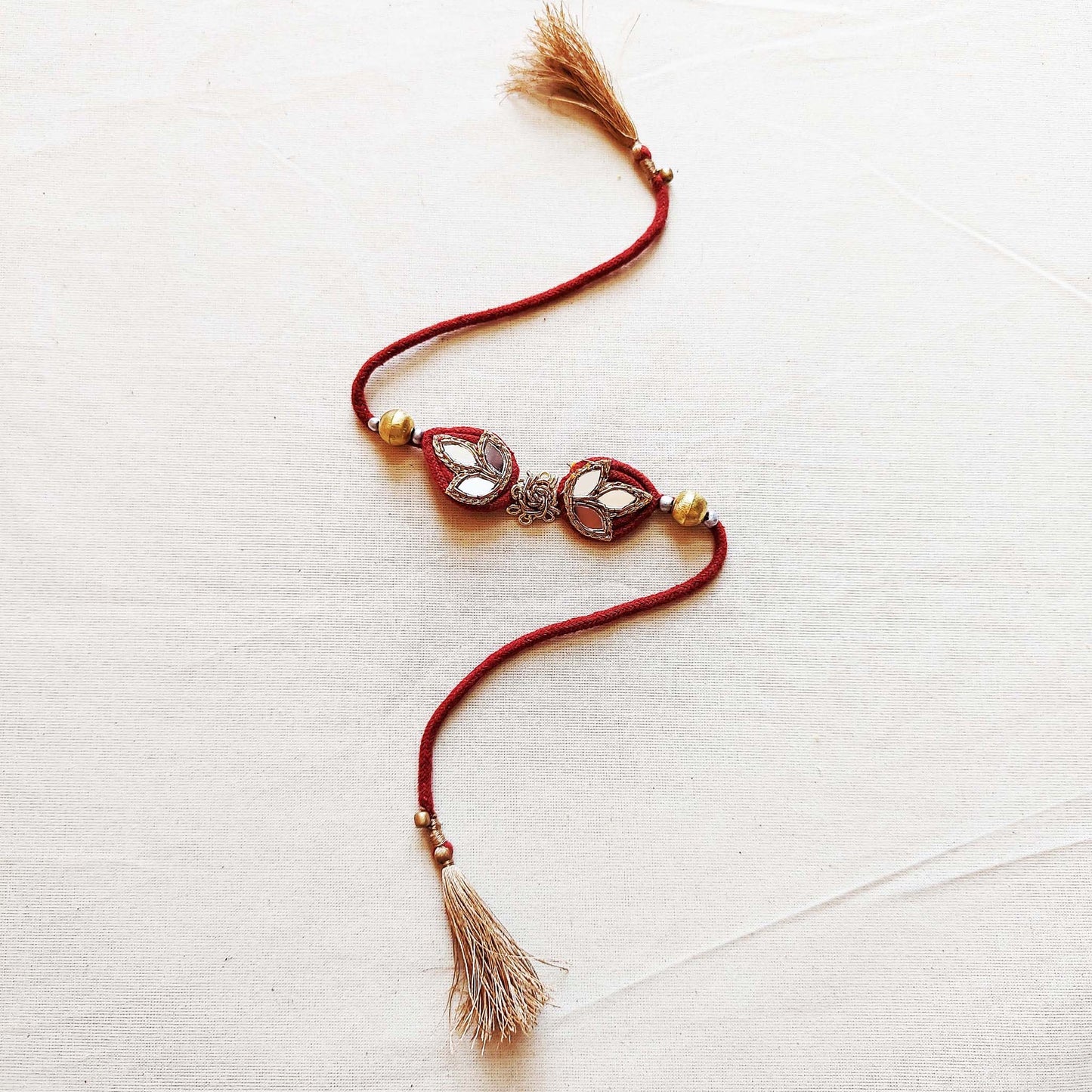 Maroon Mirrorwork Rakhi