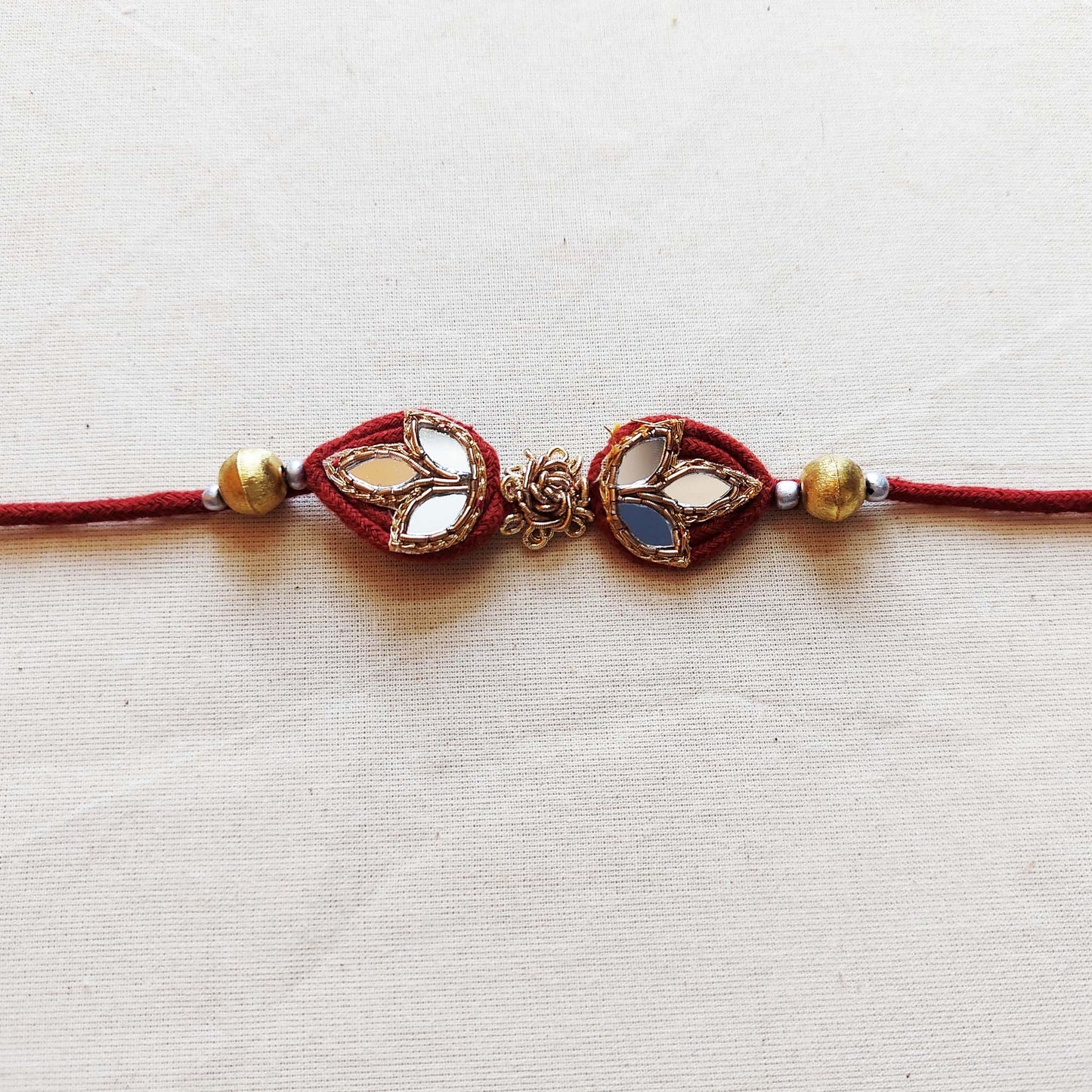 Maroon Mirrorwork Rakhi