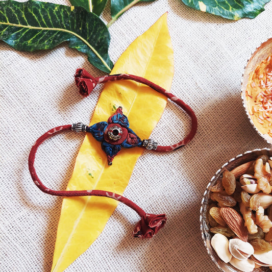 Flower Ajrakh Rakhi