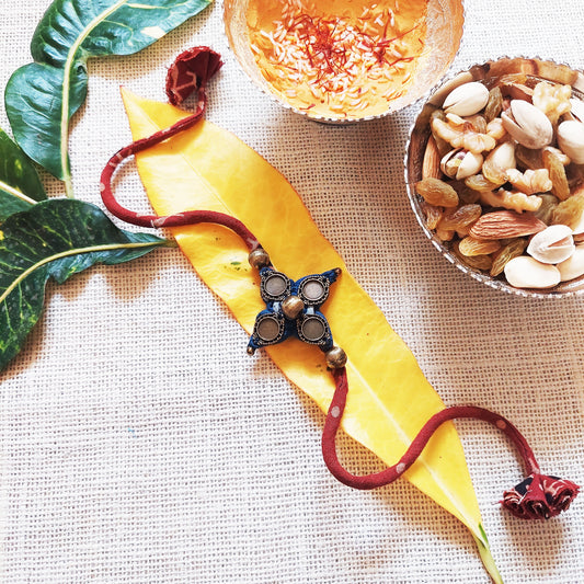 Vintage Ajrakh Rakhi