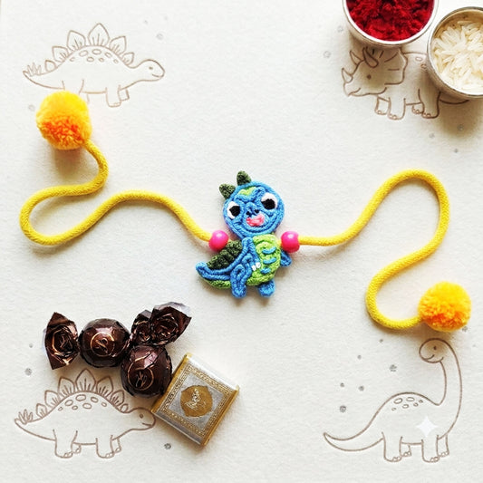 Teal Dino Rakhi