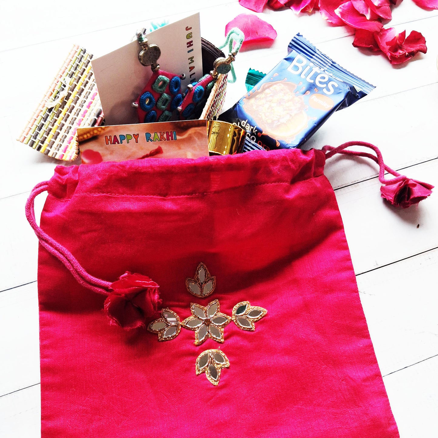 Silken Potli Hamper for Bhaiya Bhabhi