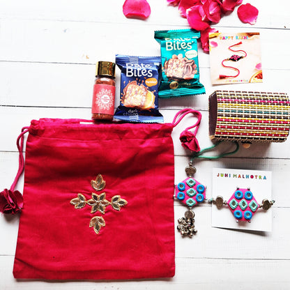 Silken Potli Hamper for Bhaiya Bhabhi