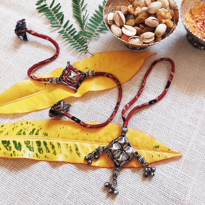 Antique Silver Rakhi Lumba Set