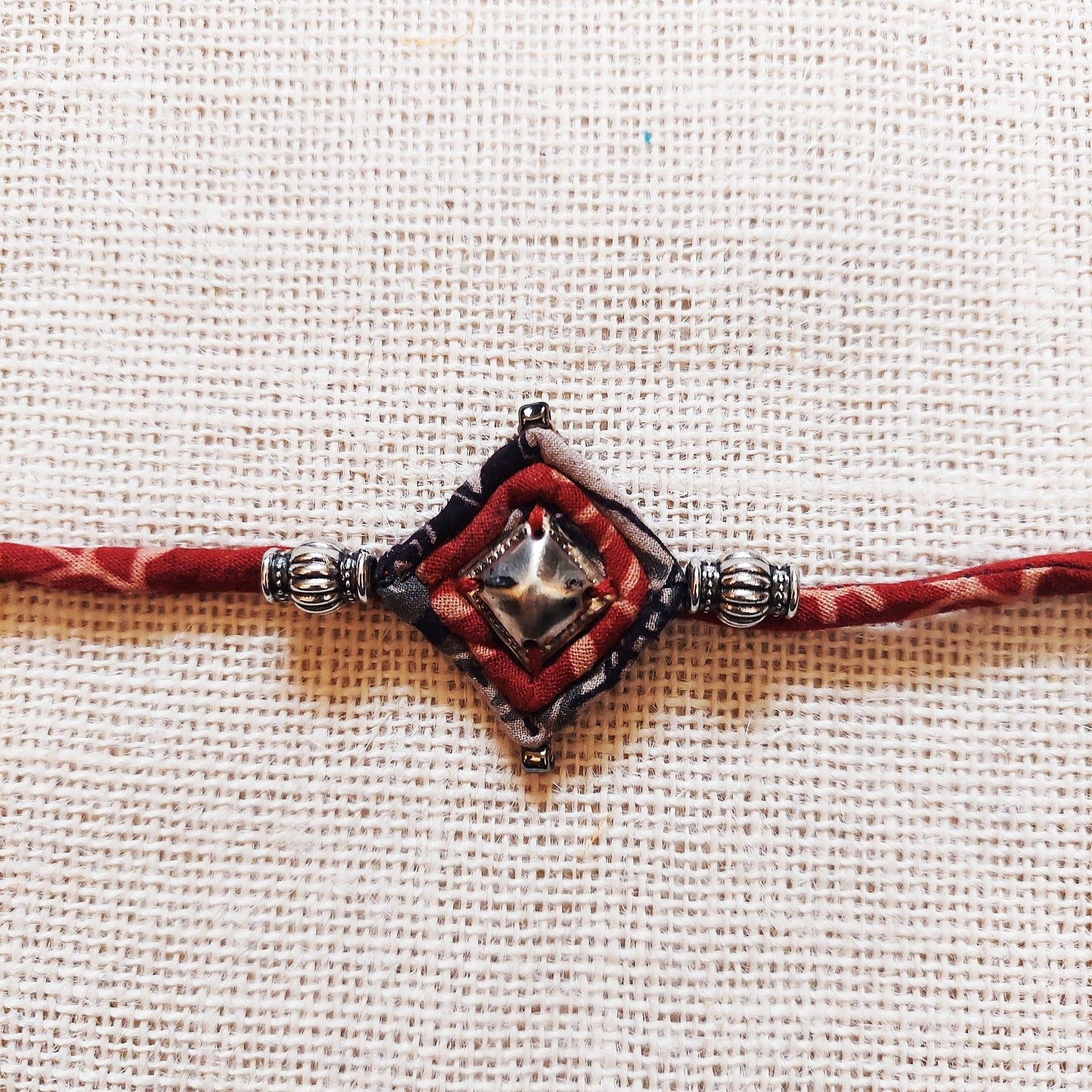 Antique Silver Rakhi Lumba Set