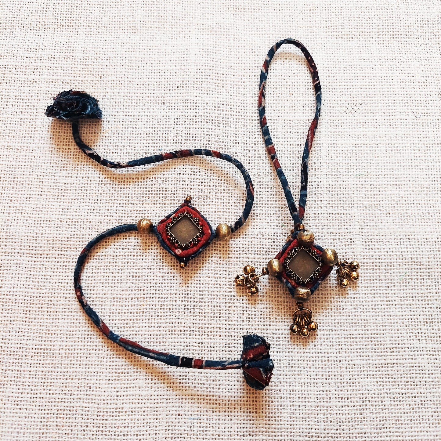 Antique Ajrakh Rakhi Lumba Set