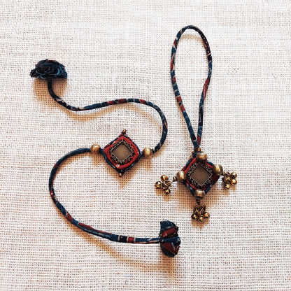 Antique Ajrakh Rakhi Lumba Set