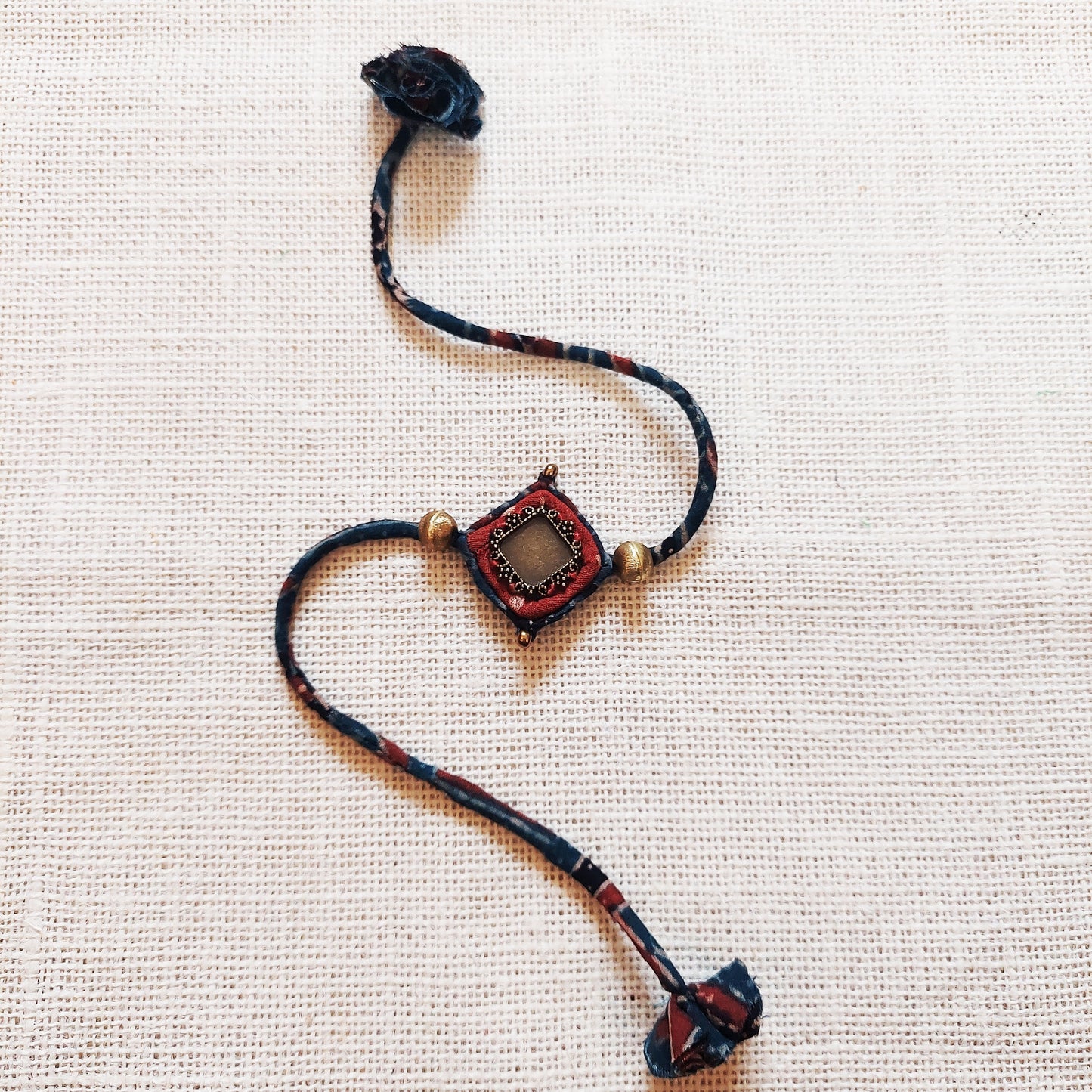 Antique Ajrakh Rakhi Lumba Set