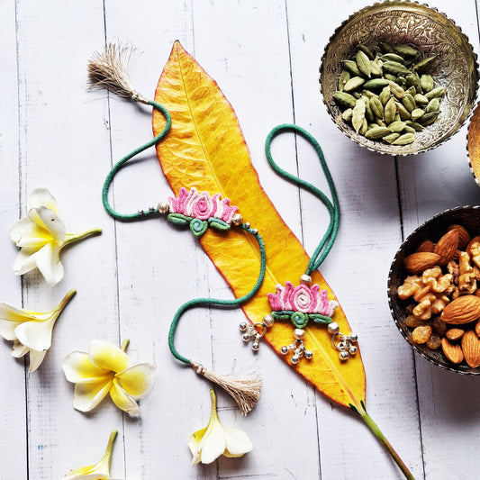 Lotus Rakhi Lumba Set