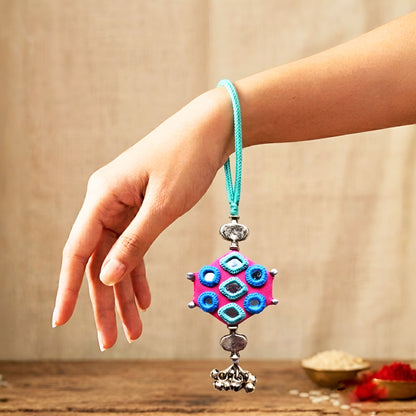 Teal Shaded Rakhi Lumba Set