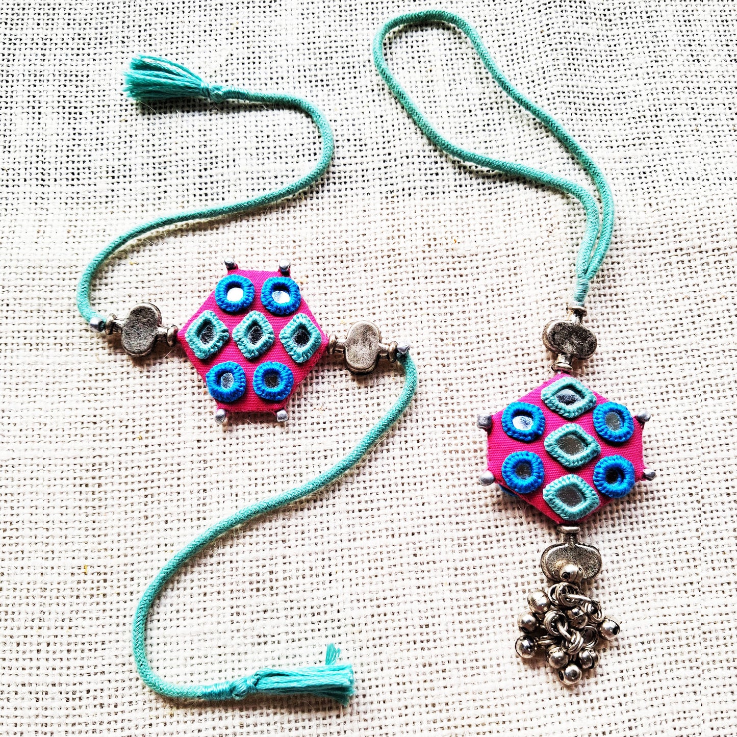 Teal Shaded Rakhi Lumba Set