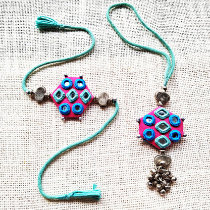 Teal Shaded Rakhi Lumba Set