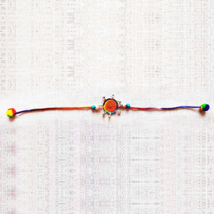Multicolor Elephant Rakhi Lumba set