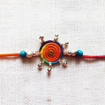 Multicolor Elephant Rakhi Lumba set