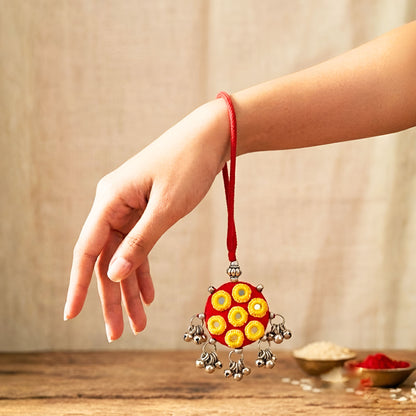 Ethnic Red Rakhi Lumba Set