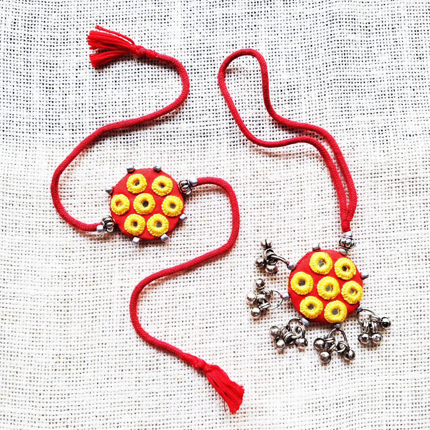 Ethnic Red Rakhi Lumba Set