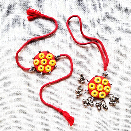 Ethnic Red Rakhi Lumba Set