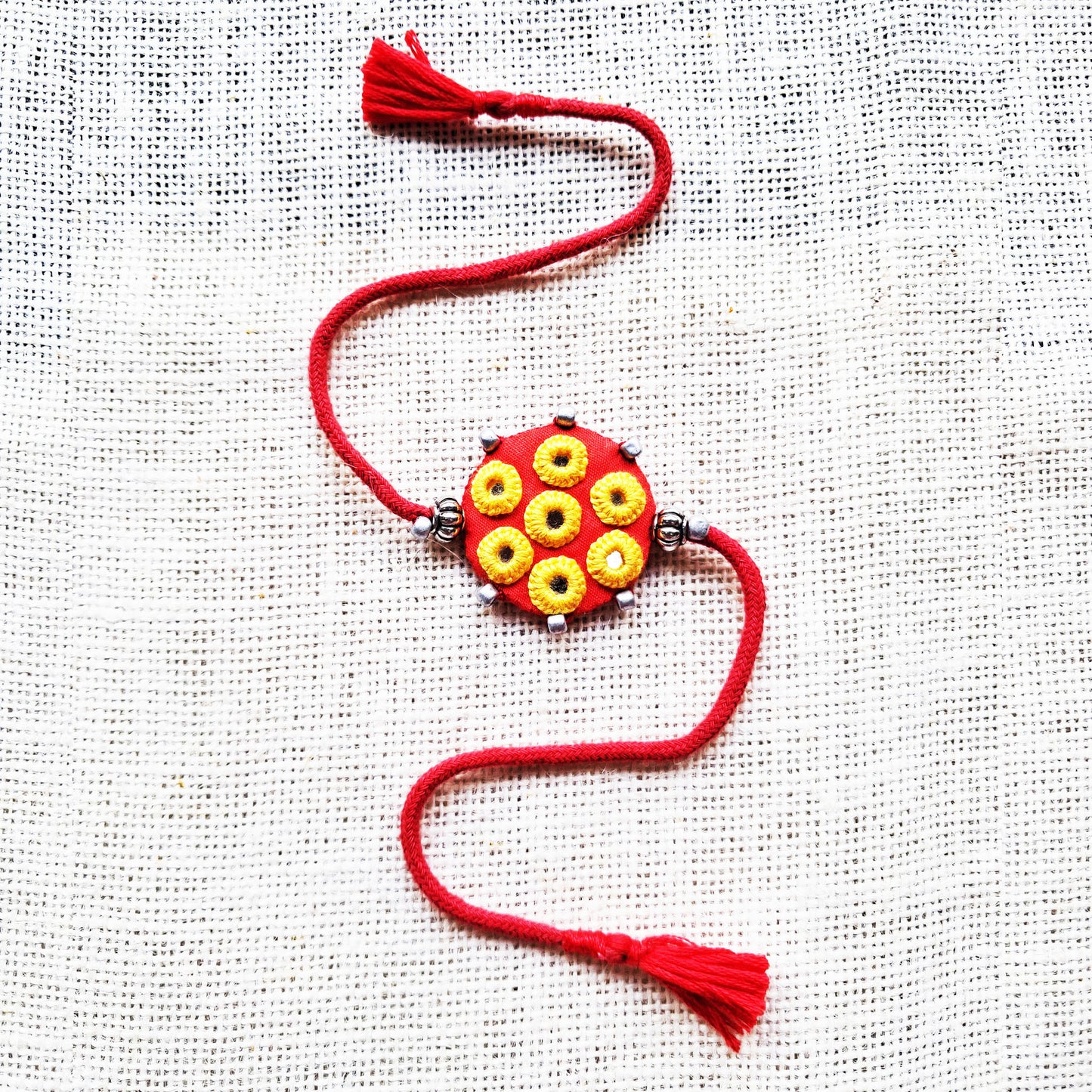Ethnic Red Rakhi Lumba Set