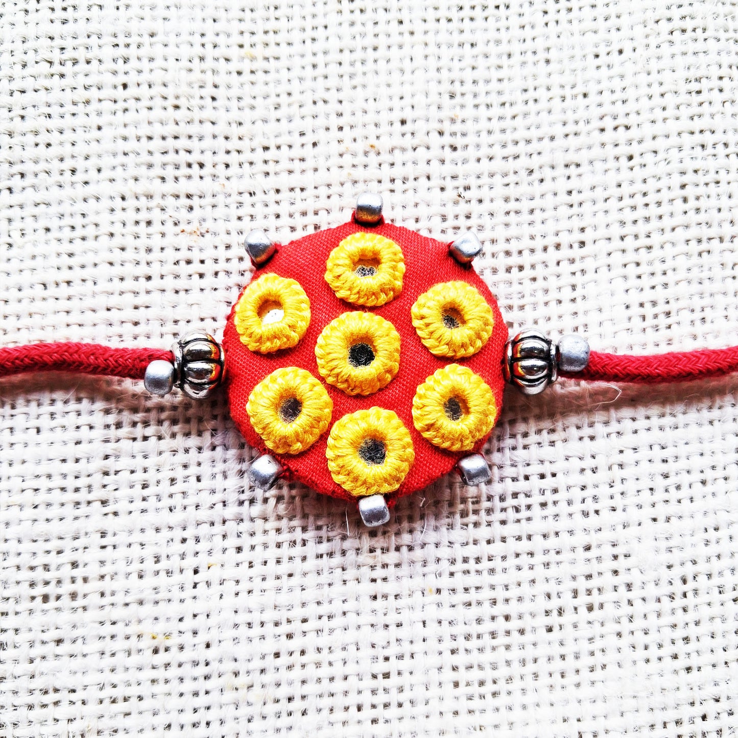 Ethnic Red Rakhi Lumba Set