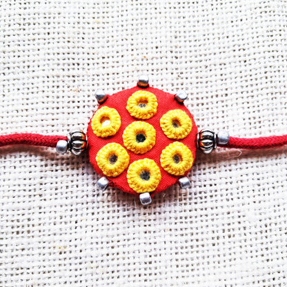 Ethnic Red Rakhi Lumba Set