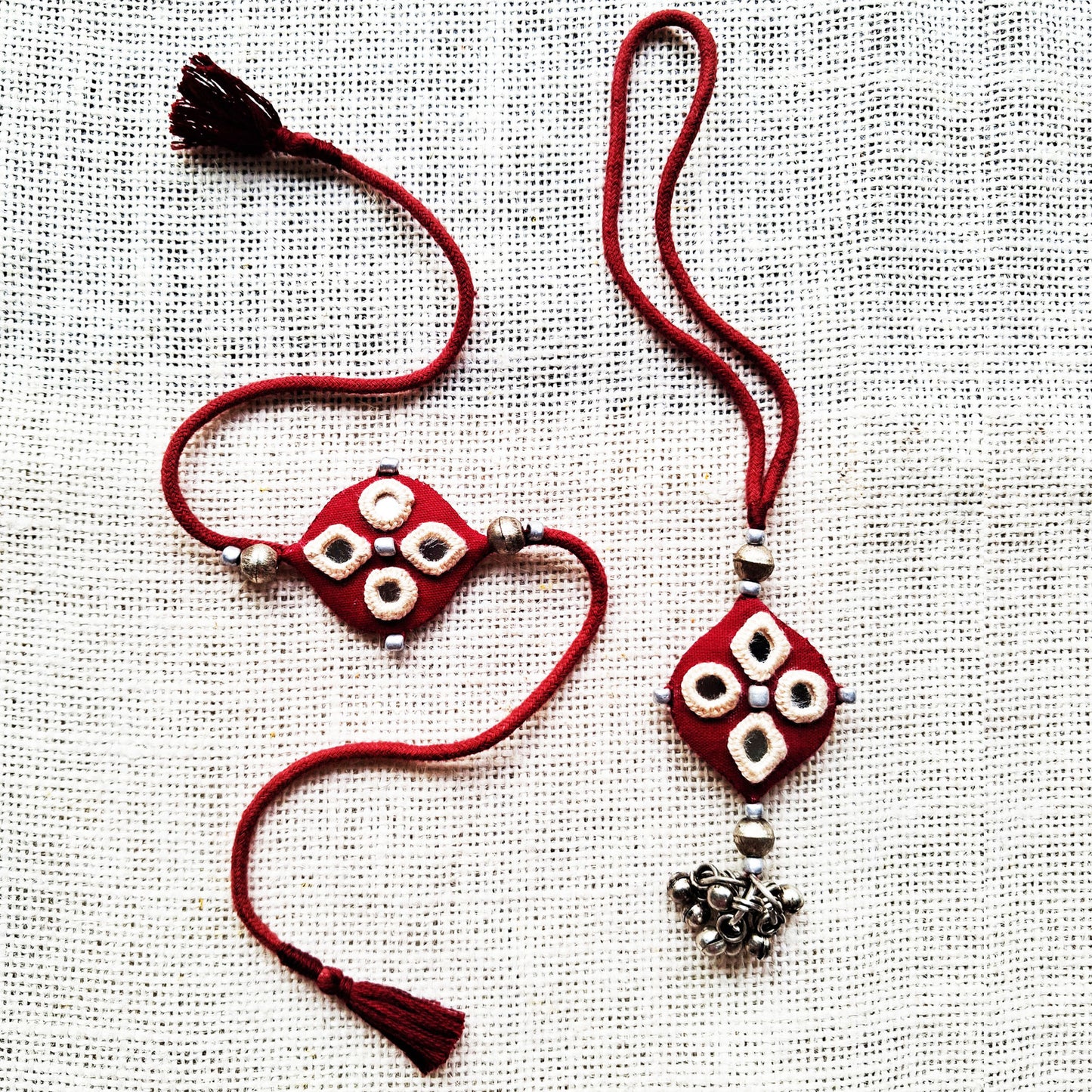Earthy Mirror Rakhi Lumba Set