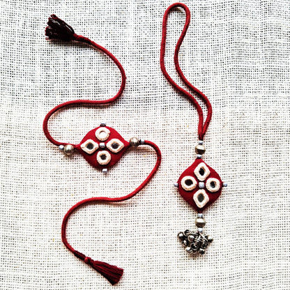 Earthy Mirror Rakhi Lumba Set
