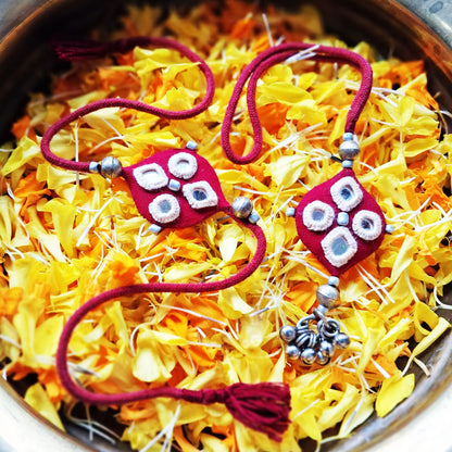 Earthy Mirror Rakhi Lumba Set